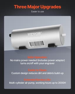 image-VEVOR Air Assist, Adjustable 30 L/min Airflow, Air Assist Pump Kit for Laser Cutter and Engraver, Clear Smoke and Dust, Reduce Surface Temperature, Shield Laser Lens, for Laser Engraver ≥ 20W