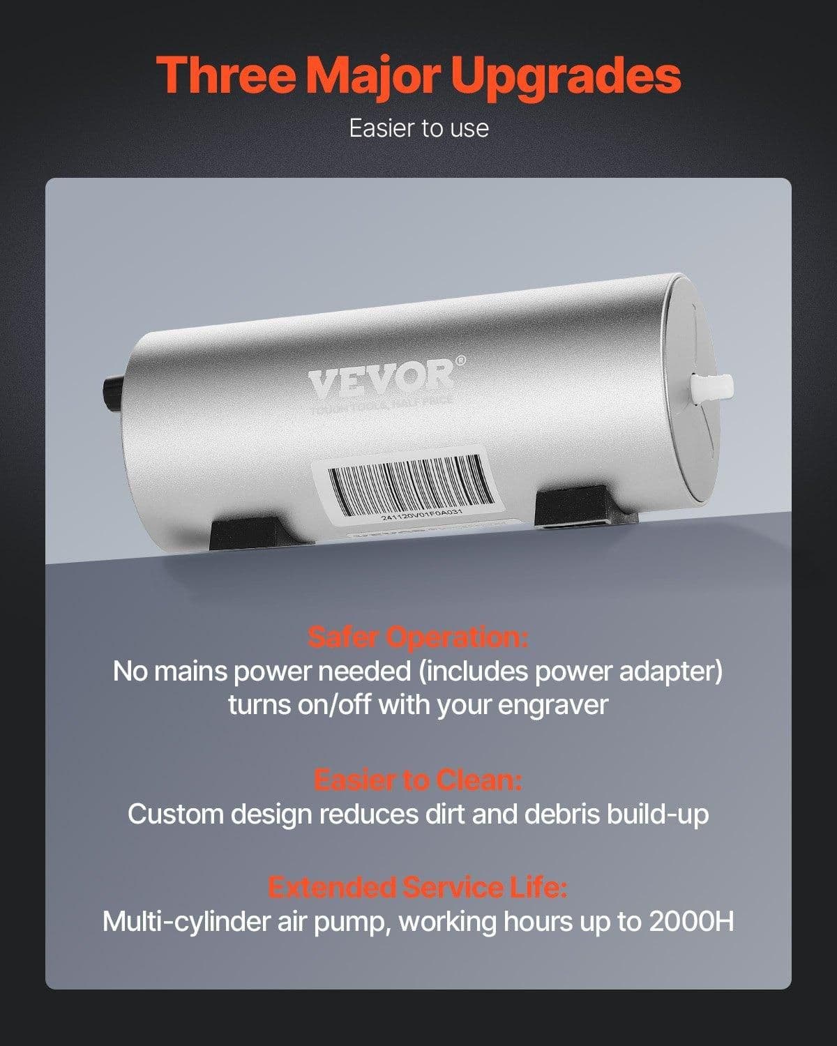 image-VEVOR Air Assist, Adjustable 30 L/min Airflow, Air Assist Pump Kit for Laser Cutter and Engraver, Clear Smoke and Dust, Reduce Surface Temperature, Shield Laser Lens, for Laser Engraver ≥ 20W