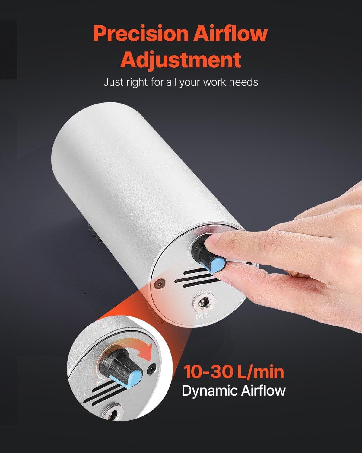image-VEVOR Air Assist, Adjustable 30 L/min Airflow, Air Assist Pump Kit for Laser Cutter and Engraver, Clear Smoke and Dust, Reduce Surface Temperature, Shield Laser Lens, for Laser Engraver ≥ 20W