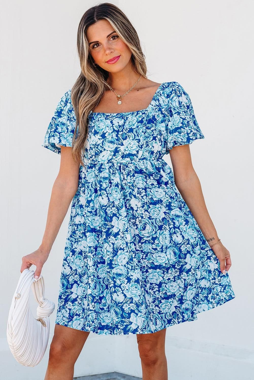 image-Azalea Floral Puff Sleeve Mini Dress