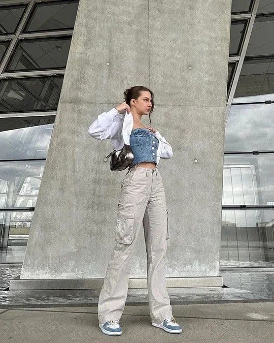image-2023 Spring and Summer New Casual Versatile Army Green Overalls Hot Girls High Waist Slim Pants Women's Trendy