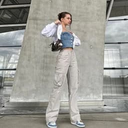 image-2023 Spring and Summer New Casual Versatile Army Green Overalls Hot Girls High Waist Slim Pants Women's Trendy