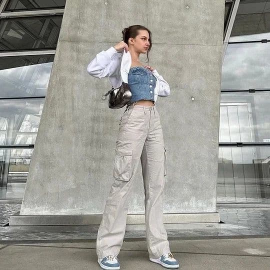 image-2023 Spring and Summer New Casual Versatile Army Green Overalls Hot Girls High Waist Slim Pants Women's Trendy