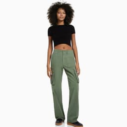 image-2023 Spring and Summer New Casual Versatile Army Green Overalls Hot Girls High Waist Slim Pants Women's Trendy