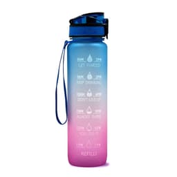 image-Plastic bottle frosted gradient bouncing cup water bottle sports bottle space cup travel cup