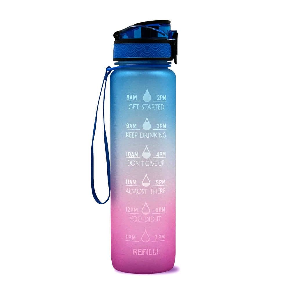 image-Plastic bottle frosted gradient bouncing cup water bottle sports bottle space cup travel cup