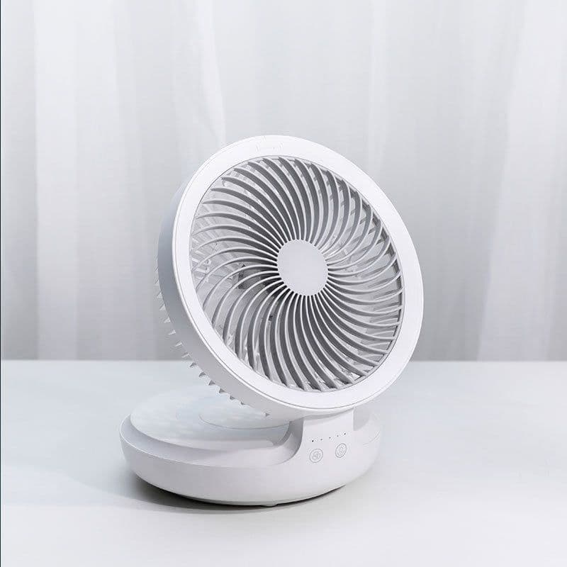 image-E808 household electric fan wall-mounted desktop fan dormitory student silent desktop rechargeable small air circulation fan