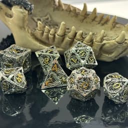 image-Hollow Dice DND Dungeons and Dragons Metal Dice Board Game Sieve Gu Customized Flying Dragon Hollow