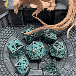 image-Hollow Dice DND Dungeons and Dragons Metal Dice Board Game Sieve Gu Customized Flying Dragon Hollow