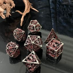 image-Hollow Dice DND Dungeons and Dragons Metal Dice Board Game Sieve Gu Customized Flying Dragon Hollow