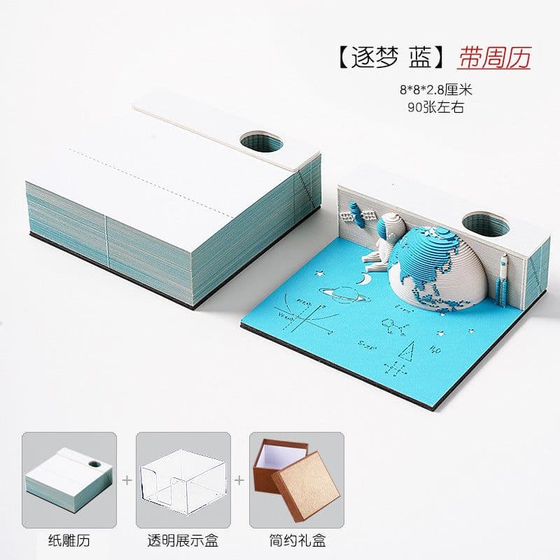 image-Low Price Calendar 2024 Note Desk Calendar Bad Creative 3D Paper Sculpture Earth Office Desktop Ornament