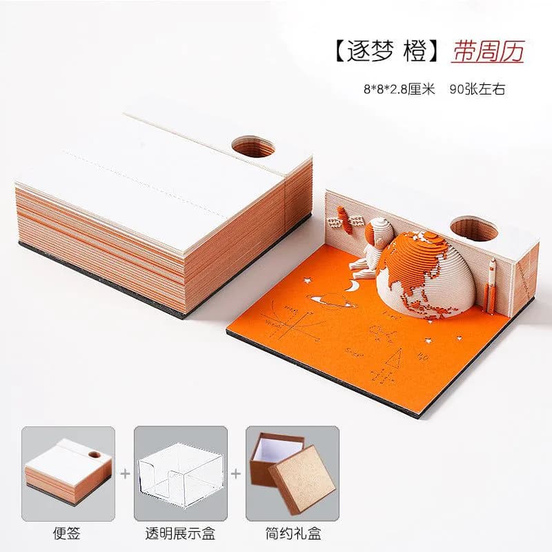image-Low Price Calendar 2024 Note Desk Calendar Bad Creative 3D Paper Sculpture Earth Office Desktop Ornament