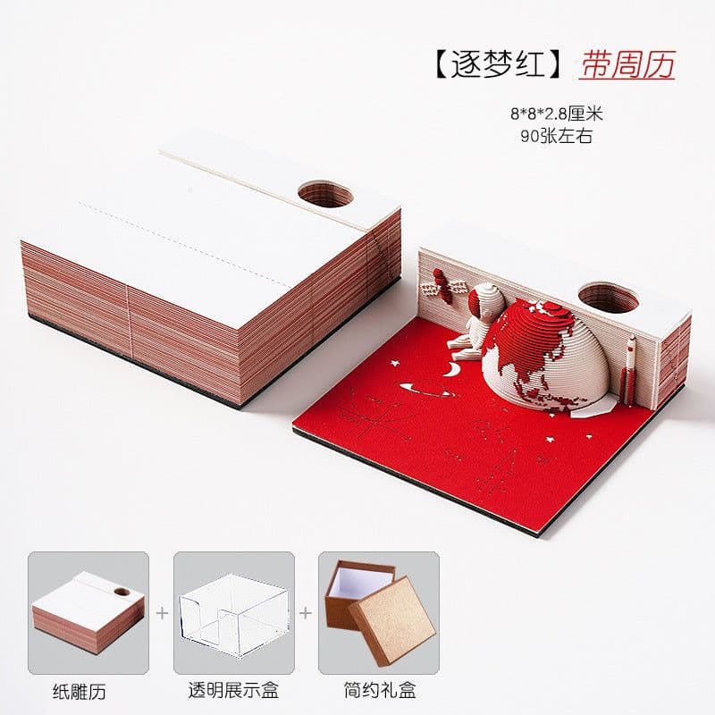 image-Low Price Calendar 2024 Note Desk Calendar Bad Creative 3D Paper Sculpture Earth Office Desktop Ornament