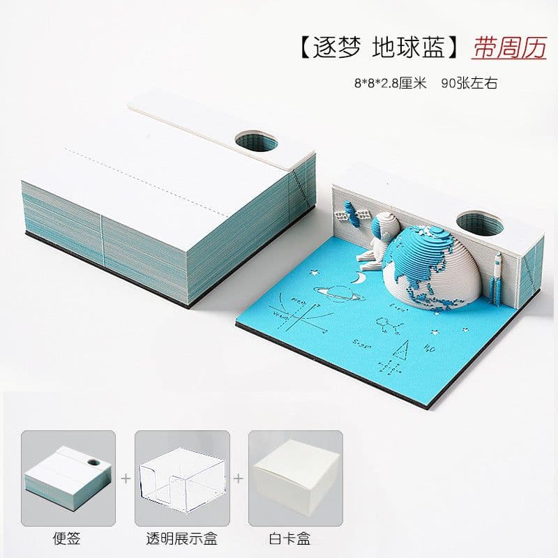 image-Low Price Calendar 2024 Note Desk Calendar Bad Creative 3D Paper Sculpture Earth Office Desktop Ornament