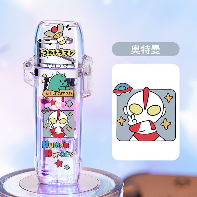 image-New internet celebrity creative transparent flashing cartoon cute and cool strawberry bear luminous windproof lighter can be shipped on behalf of others