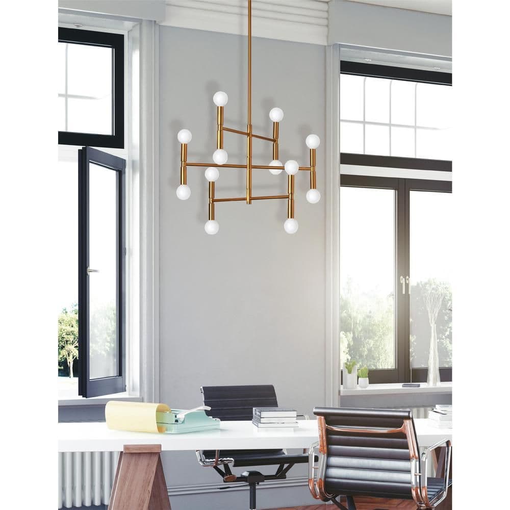 image-12LT Chandelier, Vintage Bronze Finish