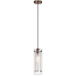 image-Single Pendant Clear Frosted Glass