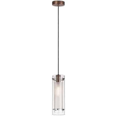 image-Single Pendant Clear Frosted Glass