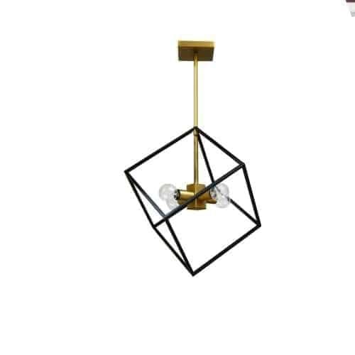 image-4LT Pendant, Vintage Bronze & Matte Black Finish