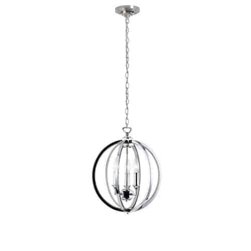 image-3LT Chandelier, Polished Chrome,Jeweled Accents