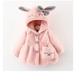 image-872 New winter children's clothing, girls' long-sleeved hooded coat, thickened fur sweater, rabbit ears coat