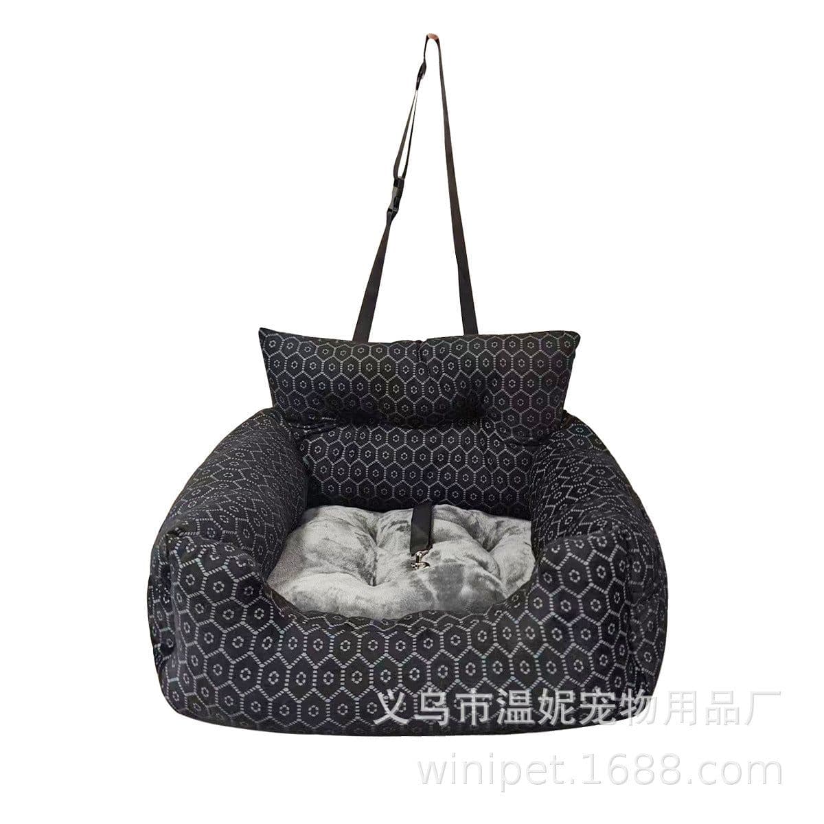 image-Special car cushion for large dogs, pet car rear double-seat nest, dual-purpose dog house car-mounted