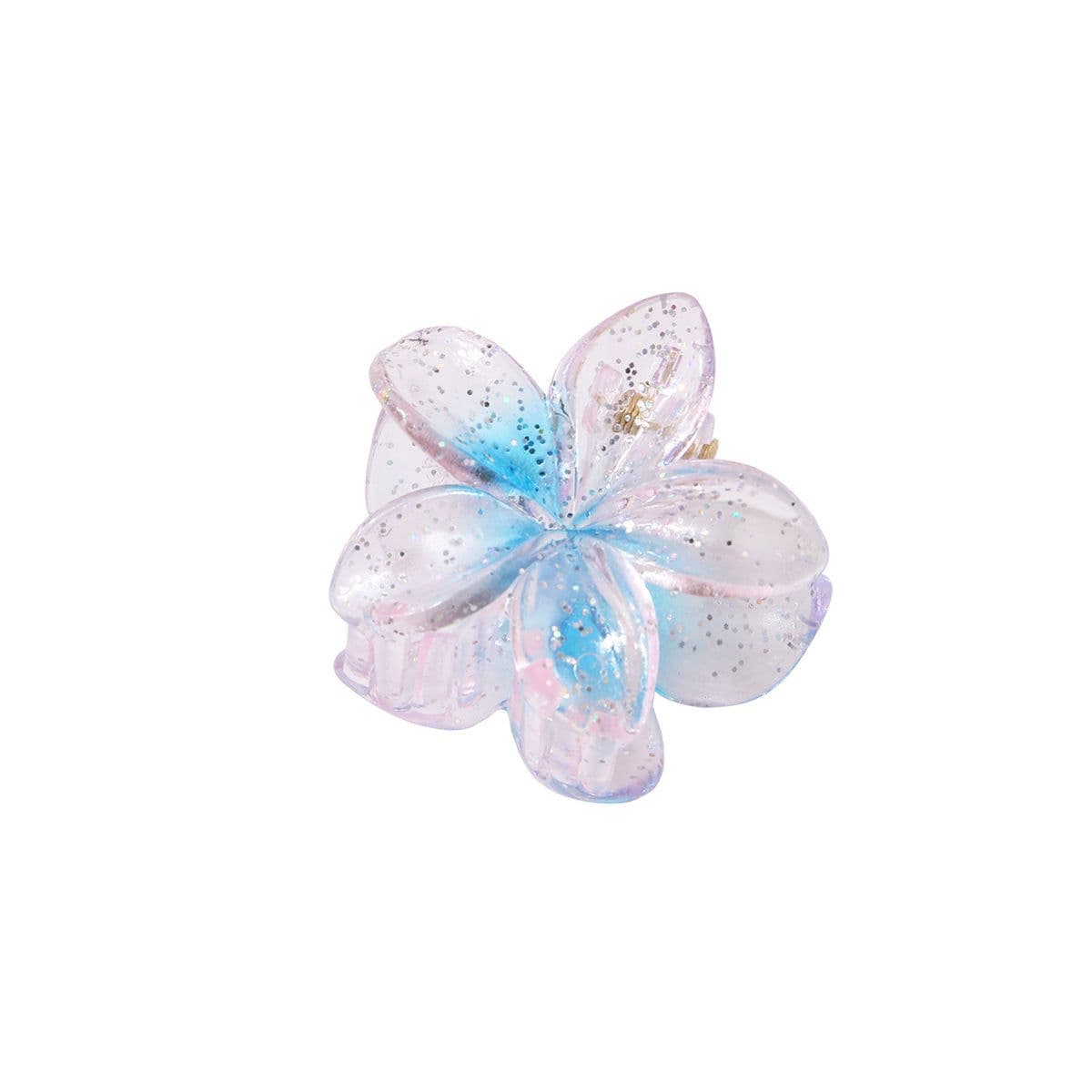 image-Cross-border Amazon's new 4CM transparent glitter hairpin small plumeria grabber female Korean style bangs side clip