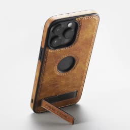 image-Suitable for Apple 15promax leather texture bracket mobile phone case iPhone14 anti-fall mobile phone case 13 simple men