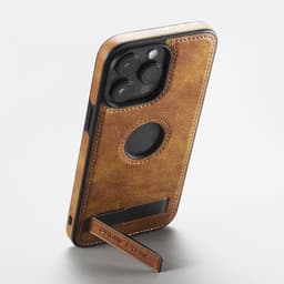 image-Suitable for Apple 15promax leather texture bracket mobile phone case iPhone14 anti-fall mobile phone case 13 simple men