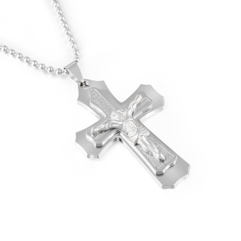 image-2023 cross-border e-commerce supply retro men's pendants, multiple necklaces, pure steel chain jewelry wholesale