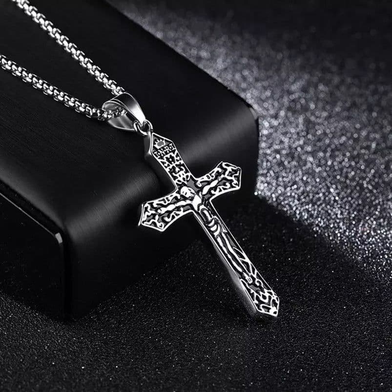 image-2023 cross-border e-commerce supply retro men's pendants, multiple necklaces, pure steel chain jewelry wholesale