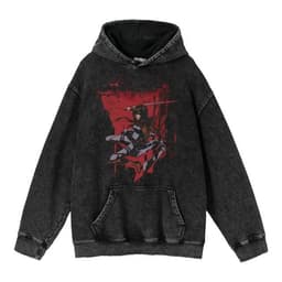 image-hoodie clothing cross-border new Attack on Titan anime peripheral printing trendy brand washed retro hooded sweatshirt for men