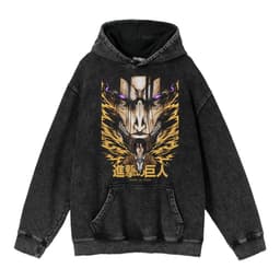 image-hoodie clothing cross-border new Attack on Titan anime peripheral printing trendy brand washed retro hooded sweatshirt for men