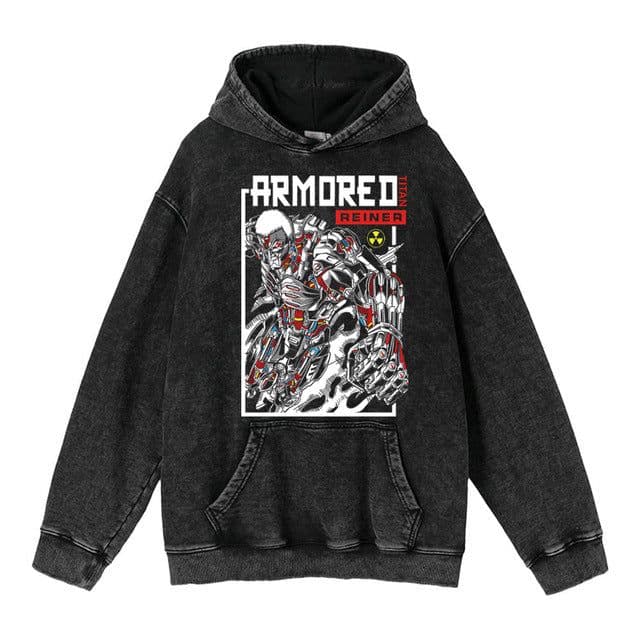 image-hoodie clothing cross-border new Attack on Titan anime peripheral printing trendy brand washed retro hooded sweatshirt for men