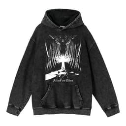 image-hoodie clothing cross-border new Attack on Titan anime peripheral printing trendy brand washed retro hooded sweatshirt for men