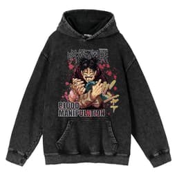 image-hoodie cross-border spring and autumn new washed retro hoodie curse return to anime peripheral printed sweatshirts for men and women