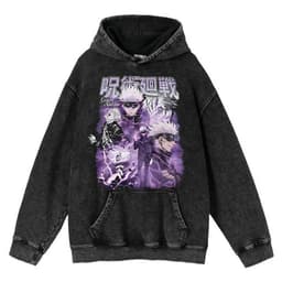 image-hoodie cross-border spring and autumn new washed retro hoodie curse return to anime peripheral printed sweatshirts for men and women
