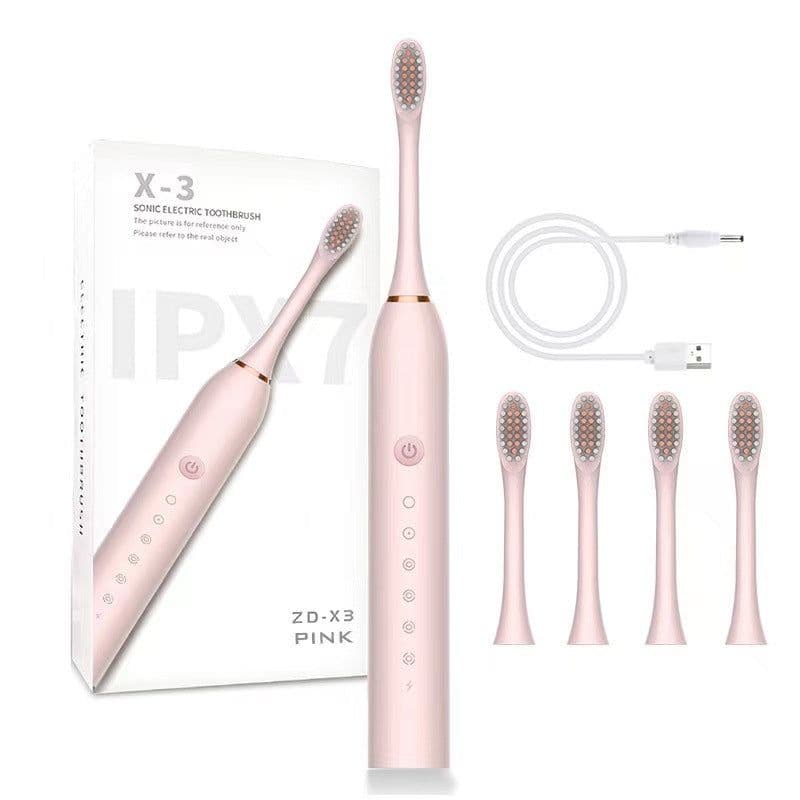 image-Wholesale smart ultrasonic electric toothbrush gift box gift packaging couple charging soft bristle electric toothbrush adult model
