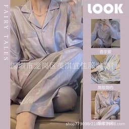 image-sleepwear foreign trade pajamas women's source pajamas foreign trade hot style 3XL fat MM plus fat plus spring and autumn sleep