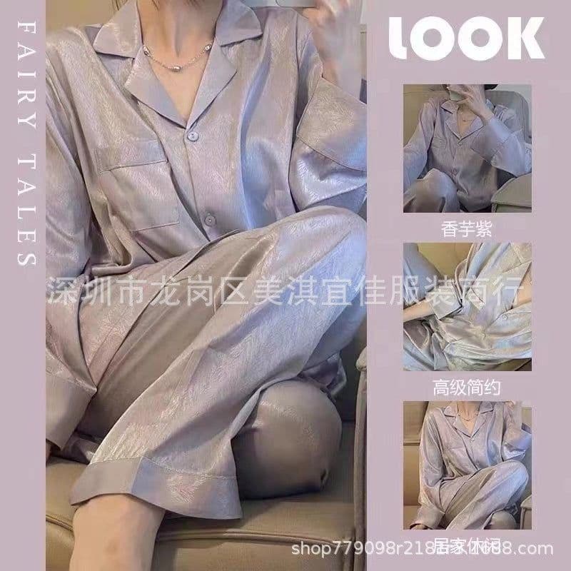 image-sleepwear foreign trade pajamas women's source pajamas foreign trade hot style 3XL fat MM plus fat plus spring and autumn sleep