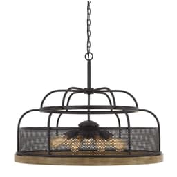 image-Akaki 60W X 9 Metal/Pine Wood Chandelier (Edison Bulbs Not Included)