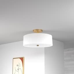 image-3LT Incandescent Semi-Flush AGB, White Shade
