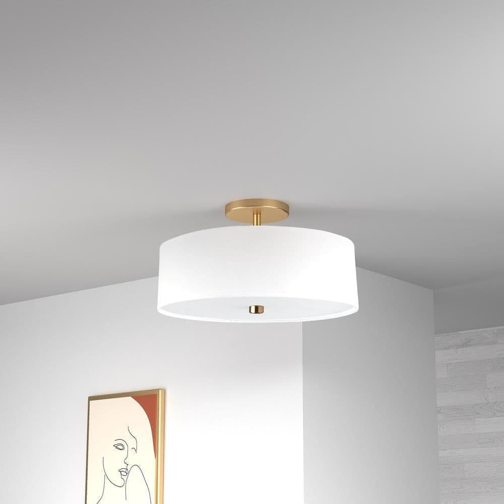 image-3LT Incandescent Semi-Flush AGB, White Shade