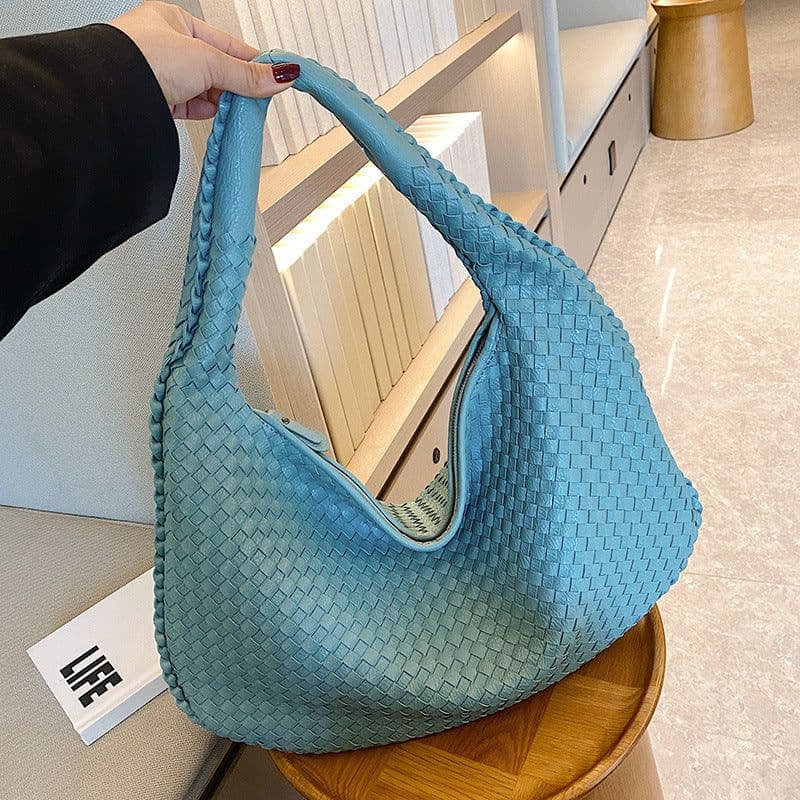 image-New high-end hand-woven bag women's cross-border foreign trade armpit bag casual texture shoulder bag handbag