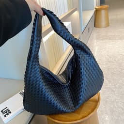 image-New high-end hand-woven bag women's cross-border foreign trade armpit bag casual texture shoulder bag handbag