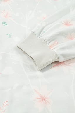 image-Gray Floral Print Plus Size Loose Hoodie