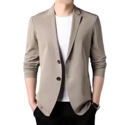 image-Foreign trade spring and summer thin solid color men's casual small suit Korean version men's business single suit sun protection suit jacket for men