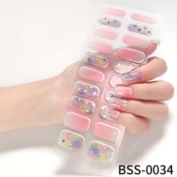 image-customized gel nail stickers 3D lighting light therapy semi-cured nail stickers European and American Amazon gel nail stickers