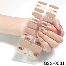 image-customized gel nail stickers 3D lighting light therapy semi-cured nail stickers European and American Amazon gel nail stickers