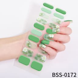 image-customized gel nail stickers 3D lighting light therapy semi-cured nail stickers European and American Amazon gel nail stickers
